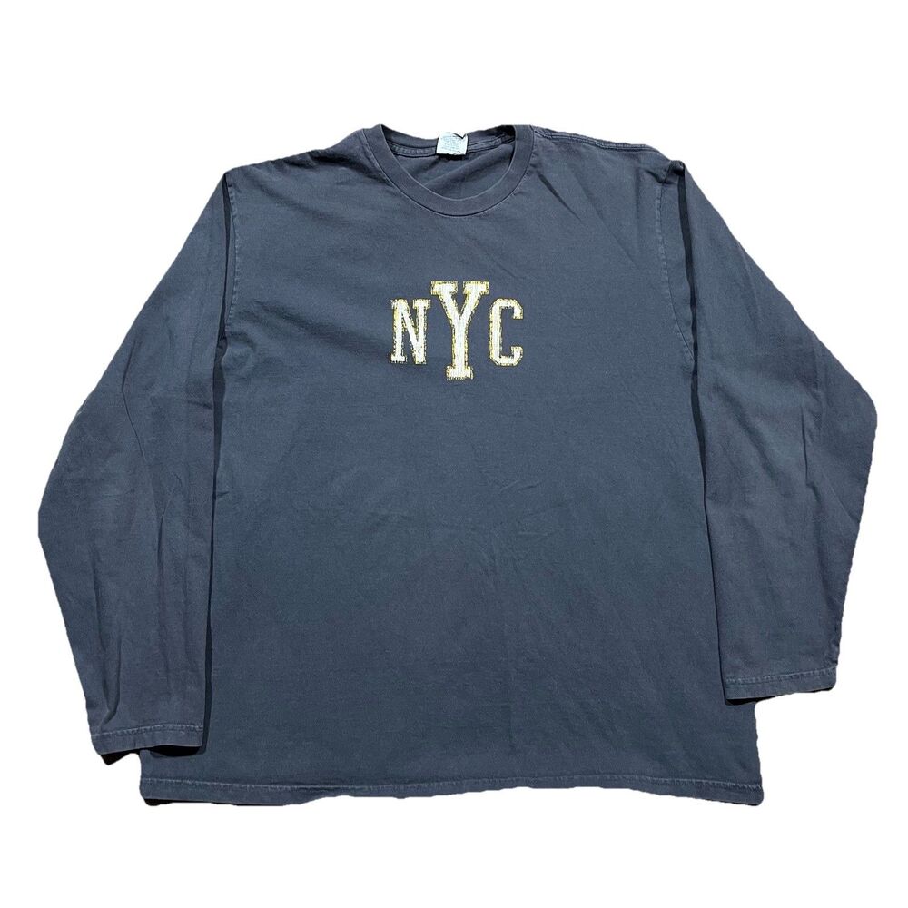 Vintage Old Navy NYC Long Sleeve T Shirt XL Y2K Navy Graphic Tee